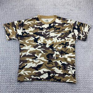 Foot Locker Camo Shirt Men Medium M Brown Black Camouflage Military Hunting Tee
